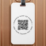 QR Code Minimalist Clean Simple White Business Luggage Tag<br><div class="desc">A simple custom white QR code luggage tag template in a modern minimalist style which can be easily updated with your QR code,  business name or website and custom text,  eg. scan me to... </div>