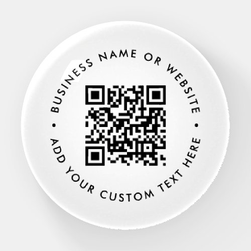 QR Code Minimalist Clean Simple White Business Paperweight