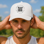 QR Code Minimalist Clean Simple White Business Trucker Hat<br><div class="desc">A simple custom white QR code hat template in a modern minimalist style which can be easily updated with your QR code,  business name or website and custom text,  eg. scan me to...  #QRcode #hat #business</div>