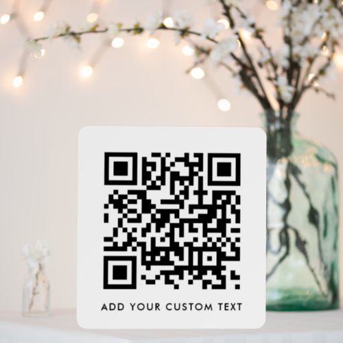 QR Code Minimalist Clean Simple White Custom Text Foam Board