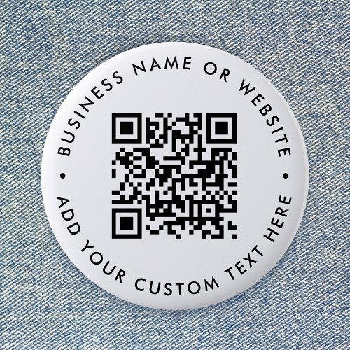 QR Code Minimalist Clean Simple White Round Button