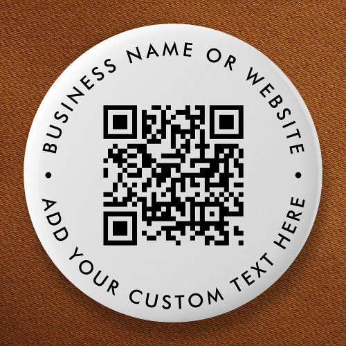 QR Code Minimalist Clean Simple White Round Button