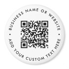 QR Code Minimalist Clean Simple White Round
