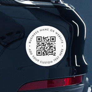 QR Code | Minimalist Clean Simple White Scan Me Car Magnet
