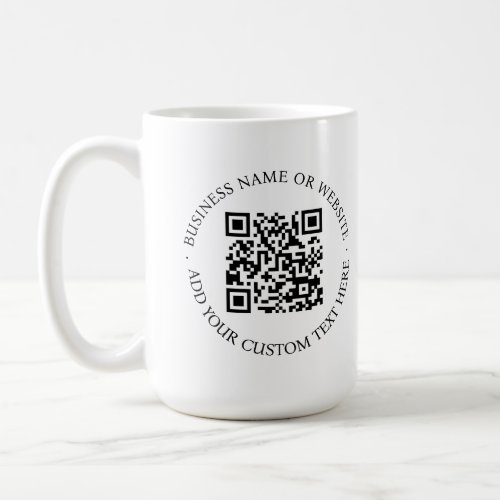 QR Code  Minimalist Clean Simple White Scan Me Coffee Mug
