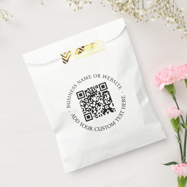 QR Code | Minimalist Clean Simple White Scan Me Favor Bag (Sealed)
