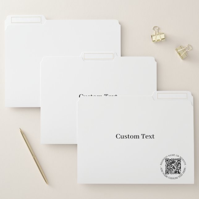 QR Code | Minimalist Clean Simple White Scan Me File Folder (Set)