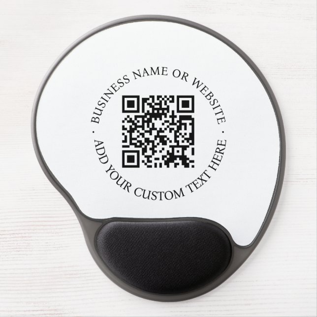 QR Code | Minimalist Clean Simple White Scan Me Gel Mouse Pad (Front)