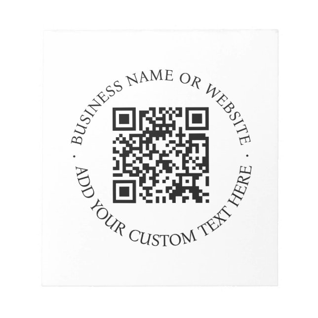 QR Code | Minimalist Clean Simple White Scan Me Notepad (Front)