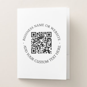 QR Code   Minimalist Clean Simple White Scan Me Pocket Folder