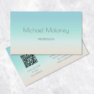  QR Code   Minimalist Coastal  Business Card