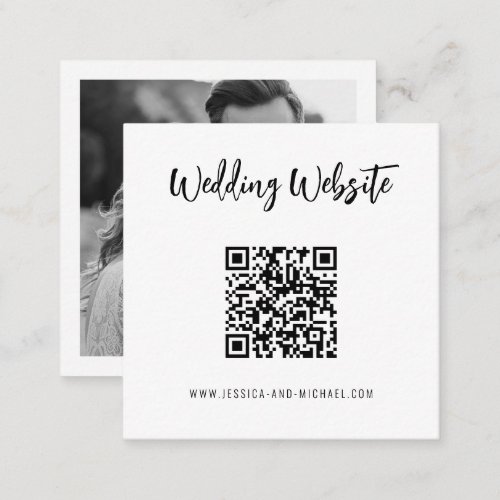 QR code Minimalist Elegant wedding website  Enclosure Card
