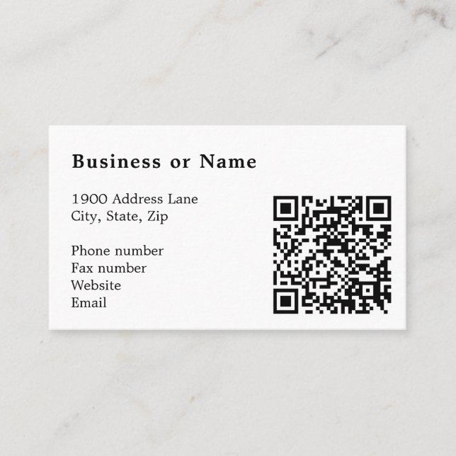 QR Code Minimalist Professional Corporate Business Card (Front)