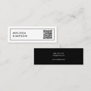 QR Code Minimalist Professional Mini Business Card