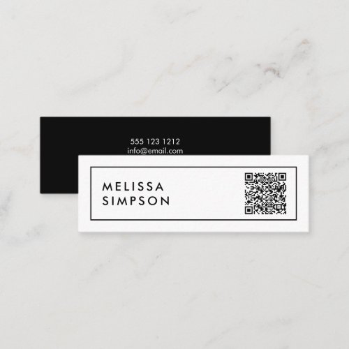 QR Code Minimalist Professional Mini Business Card