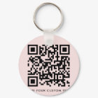QR Code Minimalist Simple Blush Pink Custom Text
