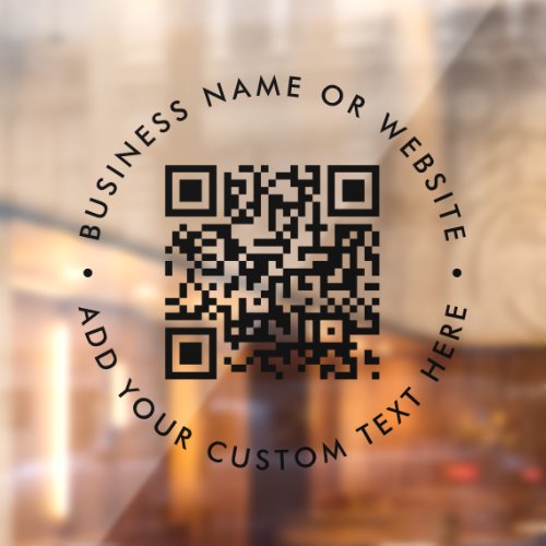 QR Code | Minimalist Simple Business Scannable Window Cling QR Code Minimalist Simple Business Scannable Window Cling