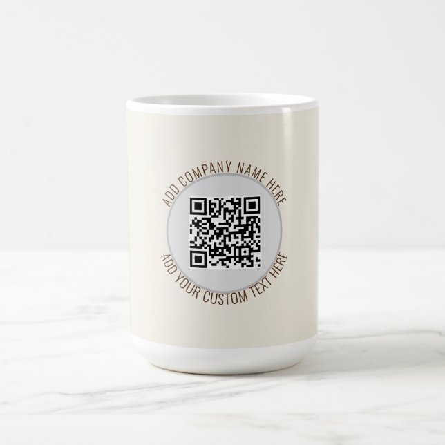 QR Code Minimalist Simple Gray Coffee Mug (Center)
