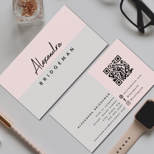 QR Code  Minimalist social media Business Card