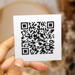 QR Code Minimalist Social Media Modern Square Business Card