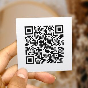 QR Code Minimalist Social Media Modern Square Business Card