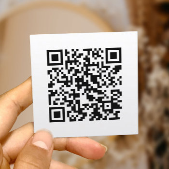 Qr Code Minimalist Social Media Modern Square Business Card by cardfactory at Zazzle