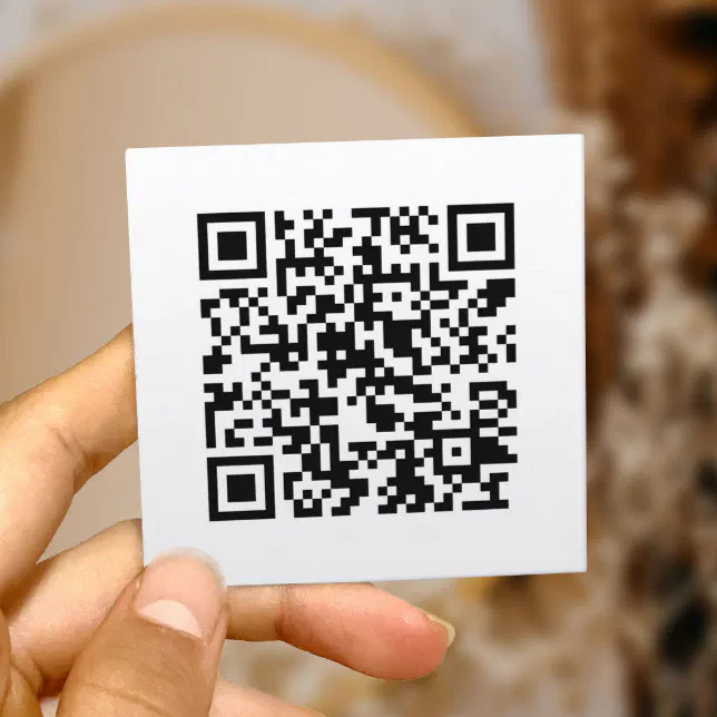QR Code Minimalist Social Media Modern Square Business Card | Zazzle