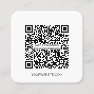 QR code Minimalist social media simple Burgundy Square Business Card
