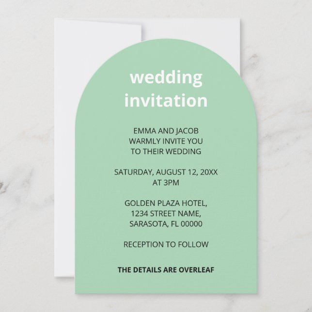 QR Code Mint Green All In One Wedding Invitation (Front)