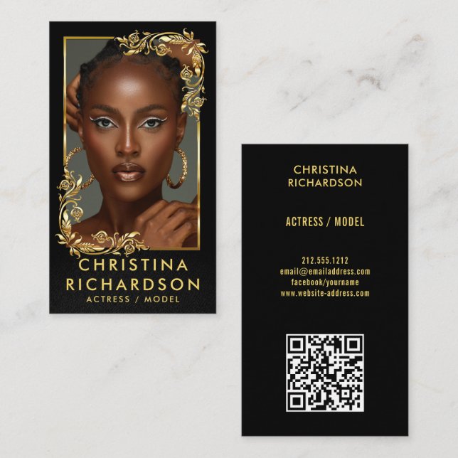 QR code Models dancers actress photographer photo  Business Card (Front/Back)