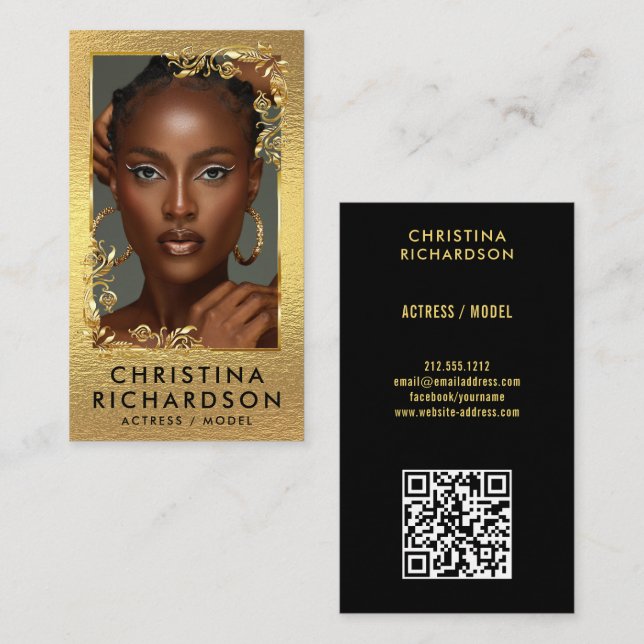 QR code Models dancers actress photographer photo Business Card (Front/Back)