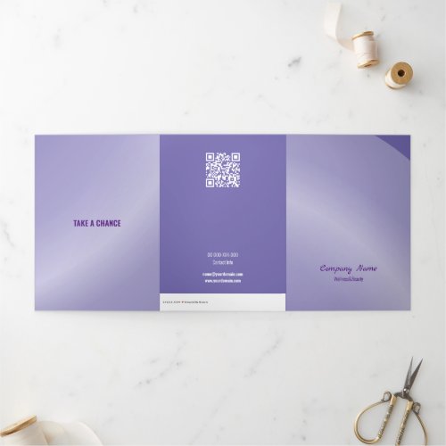 Qr Code Moderate Lilac Modern Neat Shaded Tri_Fold Card