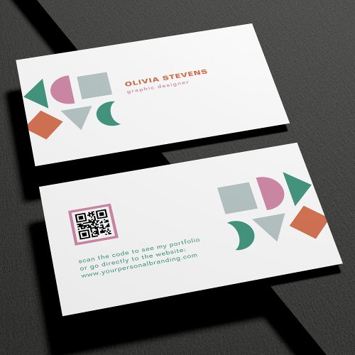 QR code modern abstract colorful Business Card
