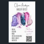 QR Code Modern Beauty Swatch Makeup Artist Flyer<br><div class="desc">Modern Makeup Artist Beauty Swatch Business Collection - A clean and simple custom beauty business collection with pops of color provided by bright eye shadow swatches. Purple, pink, and blue eye shadow swatches make this collection perfect for the beauty professional that wants to stand out in the best way. This...</div>