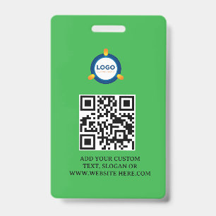QR Code   Modern Black Business Logo Event Badge