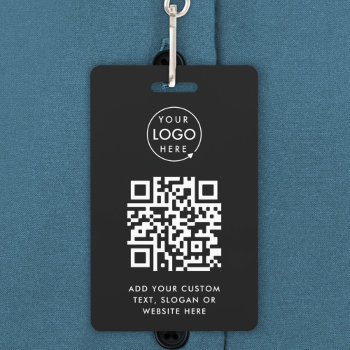 Qr Code | Modern Black Business Logo Event Badge by GuavaDesign at Zazzle