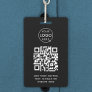 QR Code | Modern Black Business Logo Event Badge