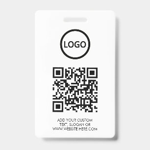 QR Code   Modern Black Business Logo Event Badge