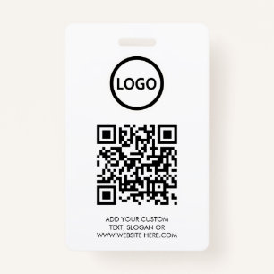 QR Code   Modern Black Business Logo Event Badge