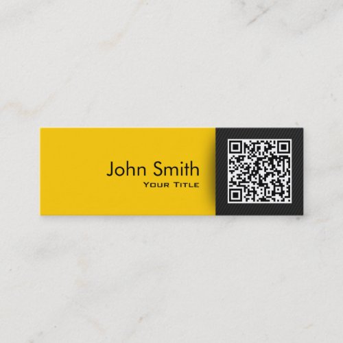 QR Code Modern Black  Gold Consultant Mini Business Card