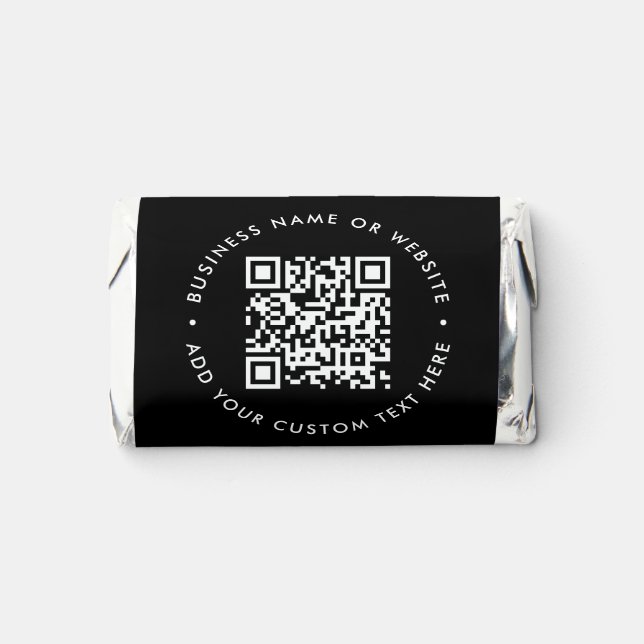 QR Code Modern Black Stylish Business Promotional Hershey's Miniatures (Front)