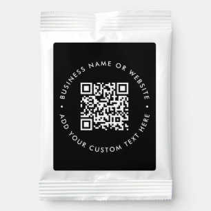 QR Code Modern Black Stylish Business Promotional Hot Chocolate Drink Mix