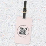 QR Code | Modern Business Blush Pink Feminine Luggage Tag<br><div class="desc">A simple custom blush pink QR code luggage tag template in a modern minimalist style which can be easily updated with your QR code,  business name or website and custom text,  eg. scan me to... </div>