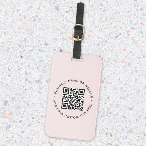 QR Code  Modern Business Blush Pink Feminine Luggage Tag