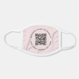 QR Code | Modern Business Blush Pink Round Face Mask