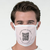 QR Code | Modern Business Blush Pink Round Face Mask (Worn Him)