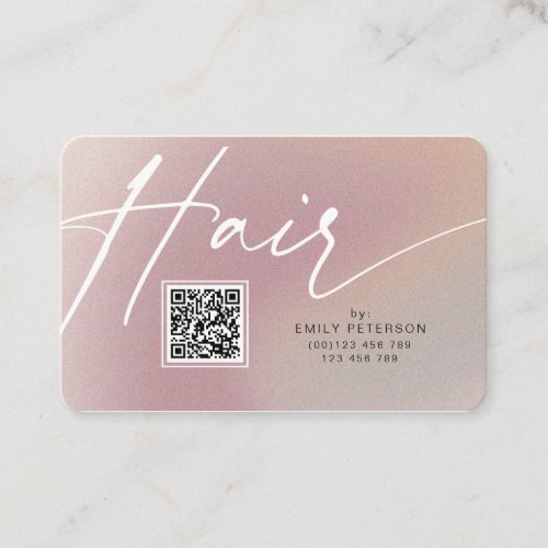 QR code modern business cards for hair stylist