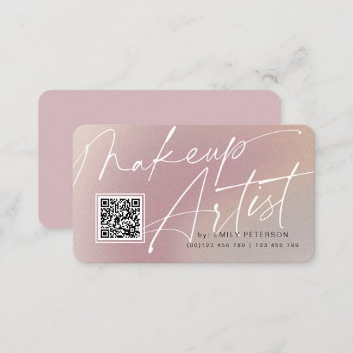 QR code modern business cards for makeup artist