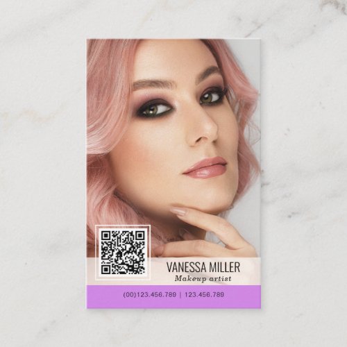 QR Code modern business cards for makeup artist 