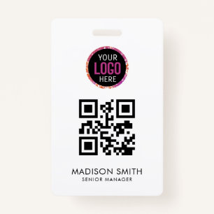 QR Code Modern Business Logo Event Badge